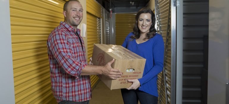 a couple in the storage