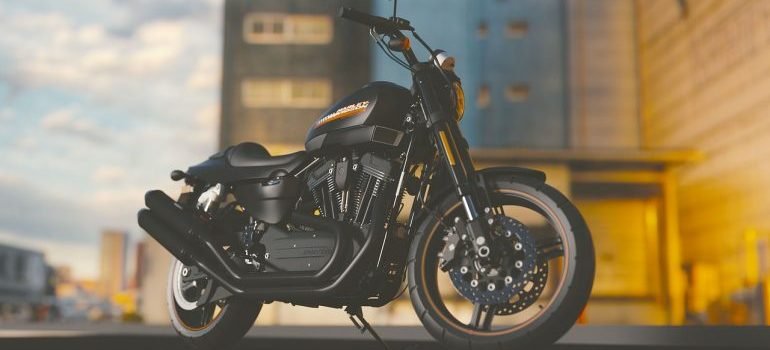 A black motorcycle to keep in motorcycle storage NYC.