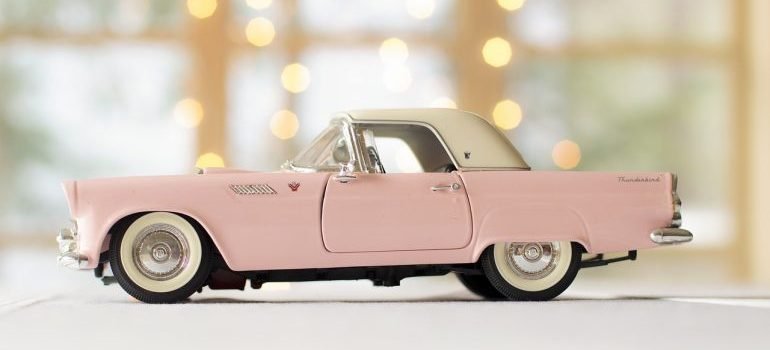 A pink car.