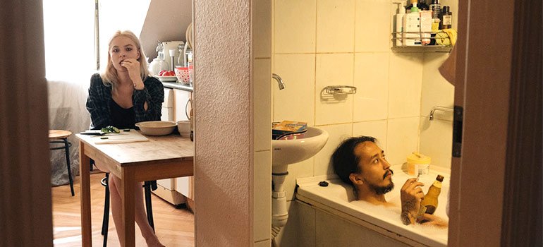 a couple in an apartment