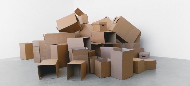 Pile of cardboard boxes