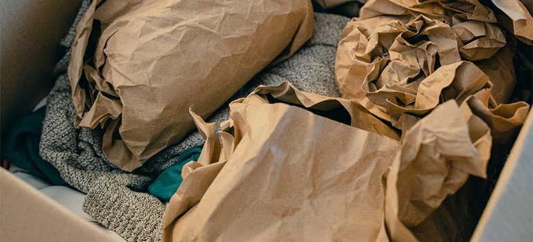 wrapped items in a box