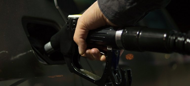 filling the gas tank