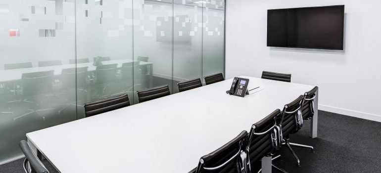 a clean conference room