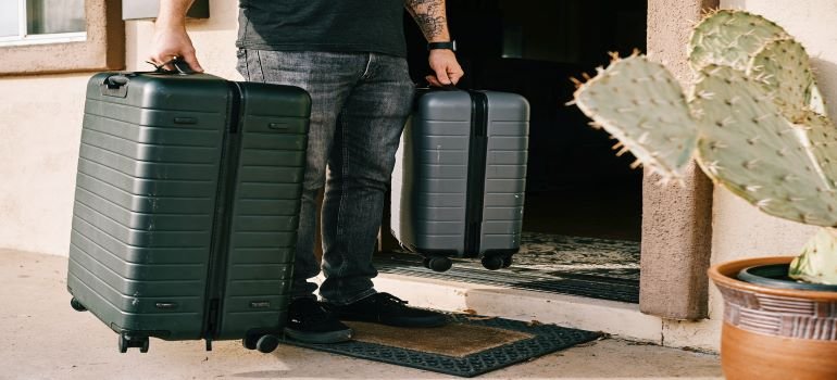A man with suitcases