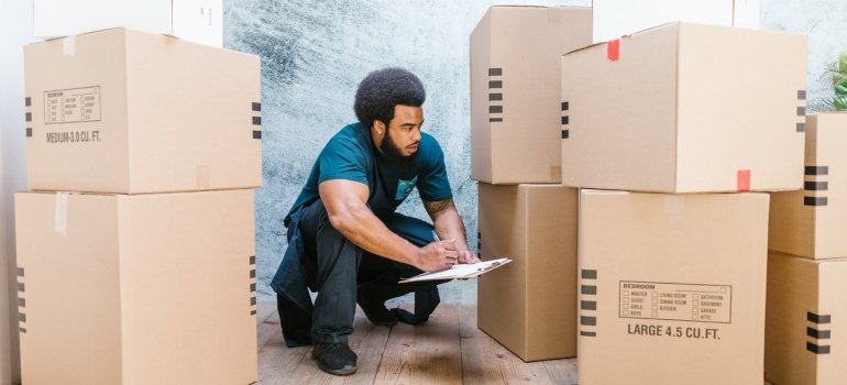 A man checking the inventory