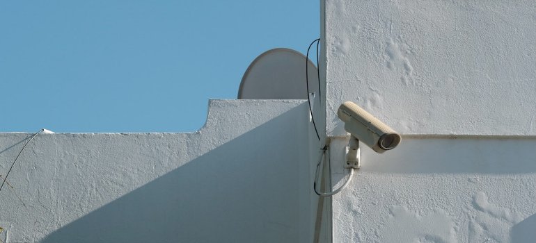 camera on white wall