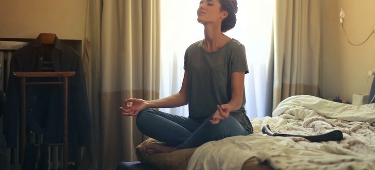 woman meditating