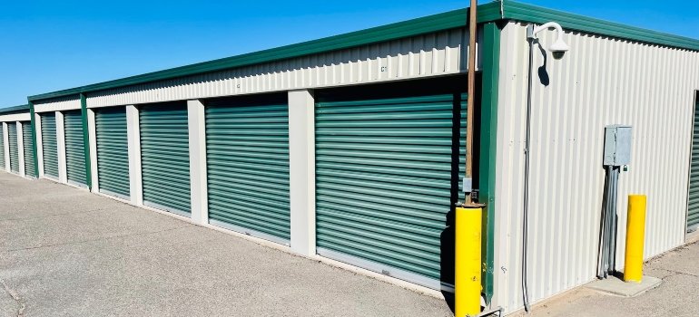 Storage units lined up