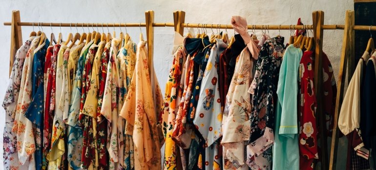 Clothes on a clothing rack