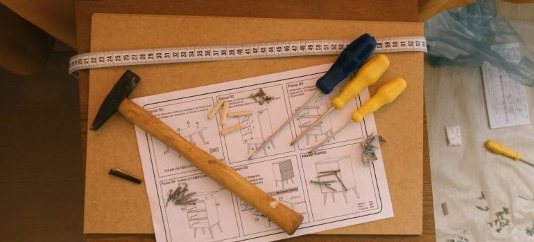 Tools ready to disassebmble furniture