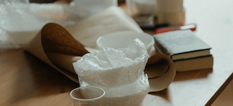 Bubble wrapped fine china