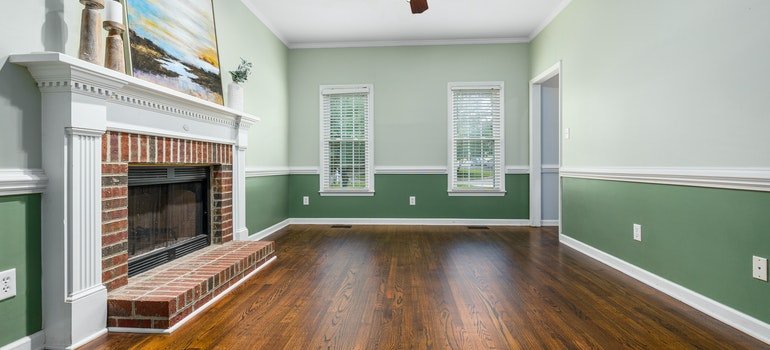 An empty living room.