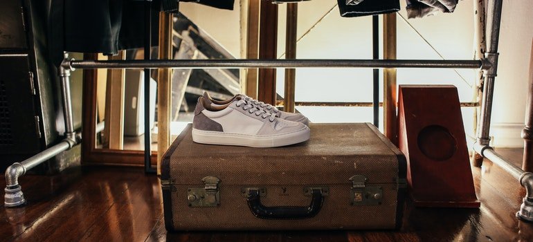 A vintage suitcase.
