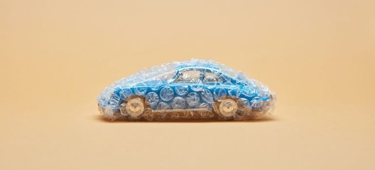 miniature car wrapped in blister pack