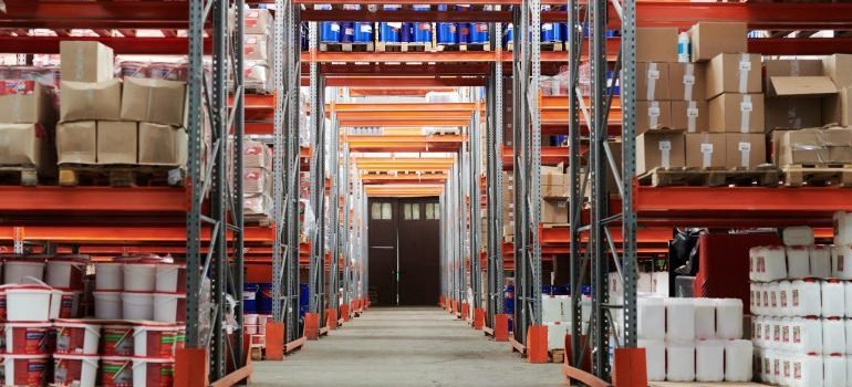 Shelving in a storage unit