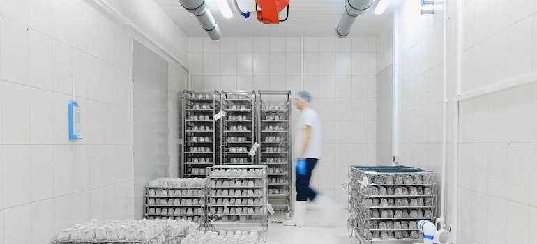 Man in a climate controlled storage unit.