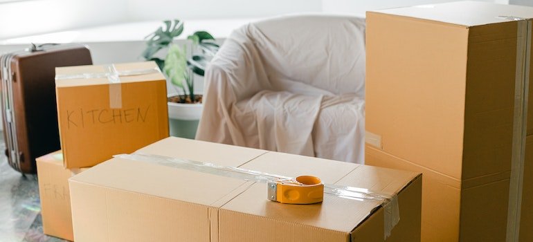 Labeled packed boxes