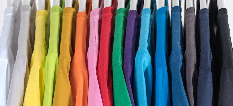 Rainbow color t shirts.