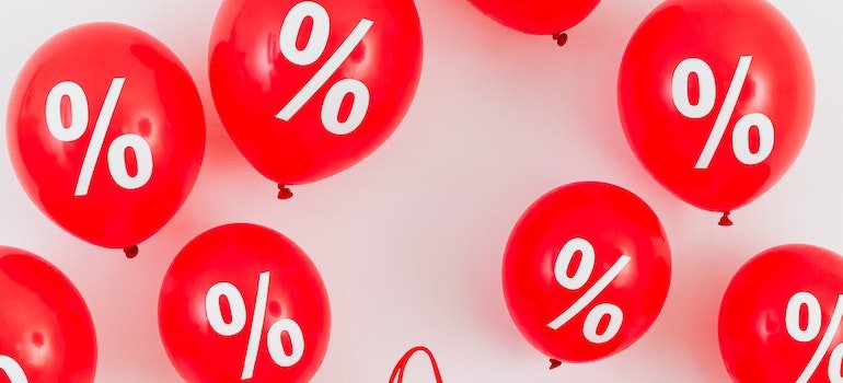 Balloons with percentage sign