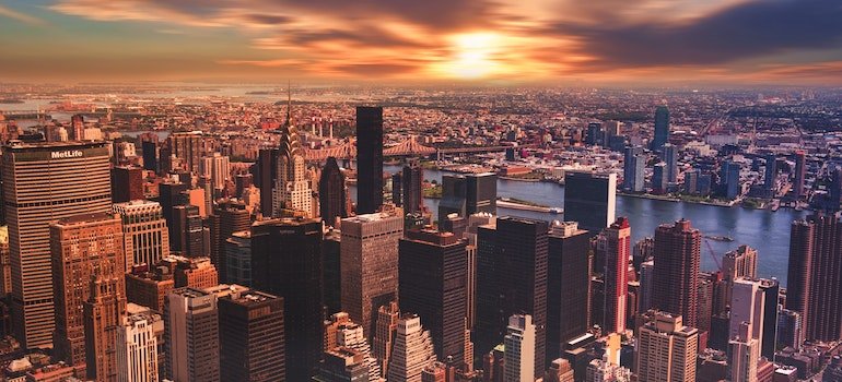 The view on buildings in NYC