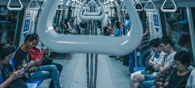 People inside of a train