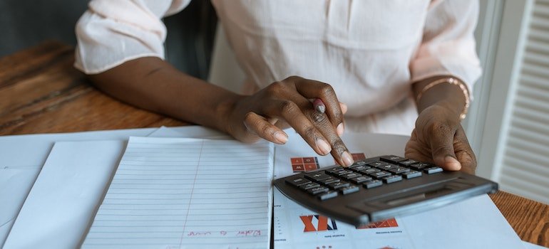 Woman calculating