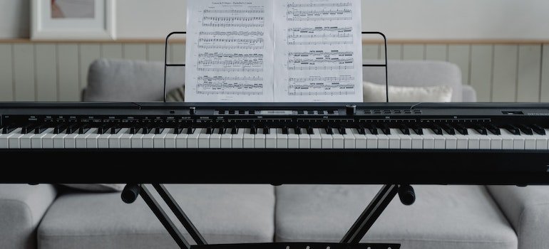 Music sheet on digital piano