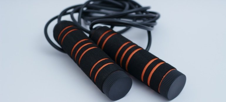 Picture of a black skip rope