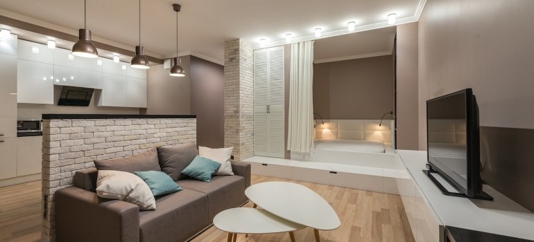 Picture of a small, neatly organized living room