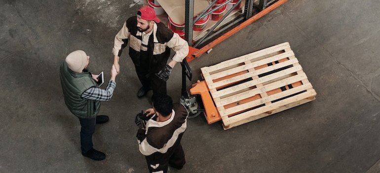 people using a dolly