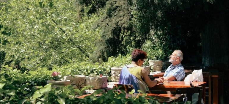 Senior couple in a park