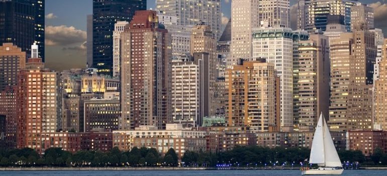 Manhattan buildings during one sunny afternoon