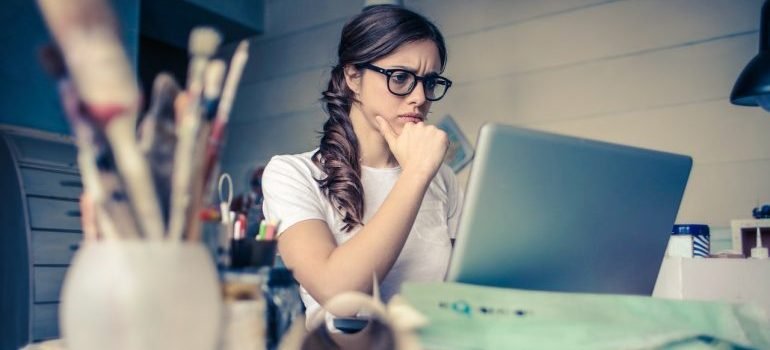 A girl browsing the web
