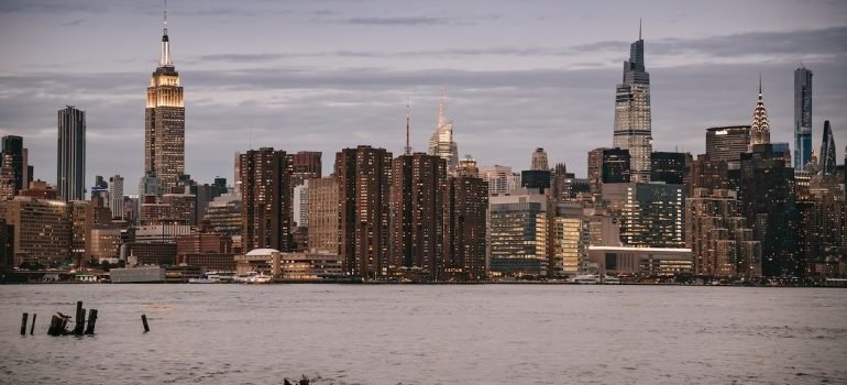 Buildings in NYC seen from across the river.