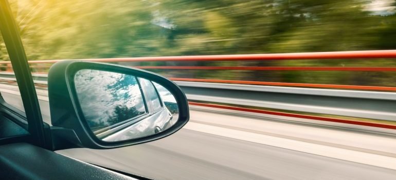A driving car on the road