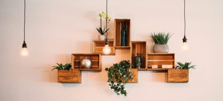 Shelves in the kitchen