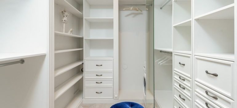 A big, empty, white closet
