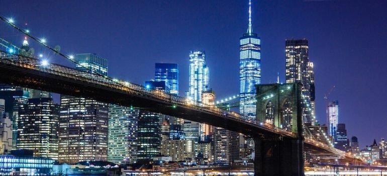 Manhattan at night glooming