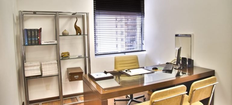 A clean home office