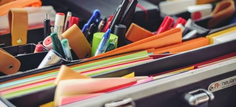 Office supplies all over the place