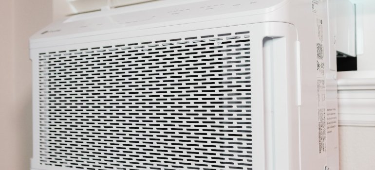 an AC unit on the wall