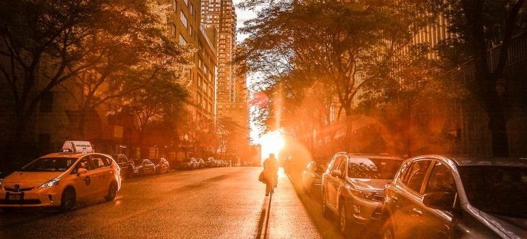Manhattan during sunset, another one of NYC neighborhoods to watch