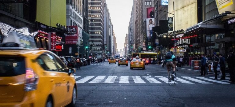 A taxi on the NYC street