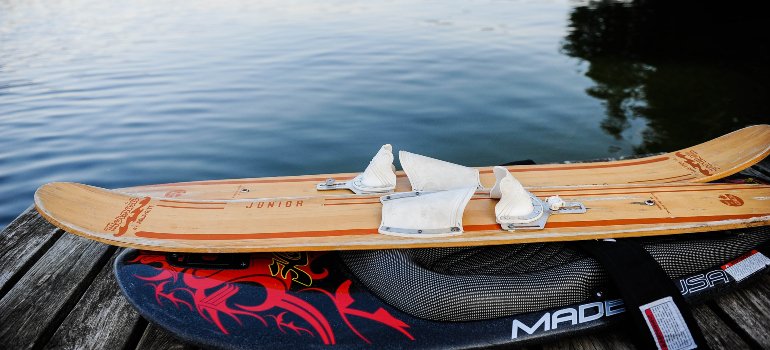 A set of equipment for water sports