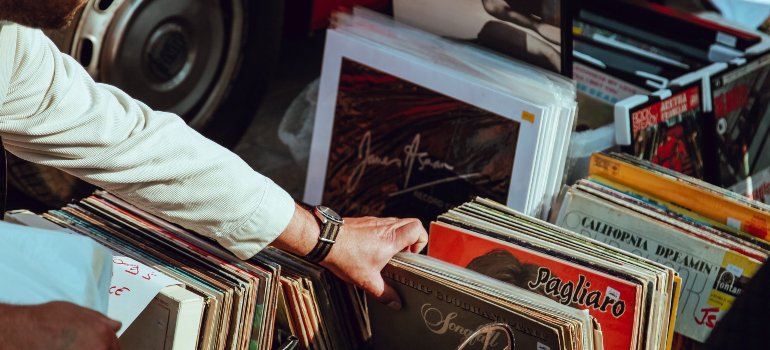 one of the top reasons to consider a storage unit is to keep safe your vinyl records such as the ones in this picture