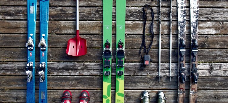 a collection of winter equipment