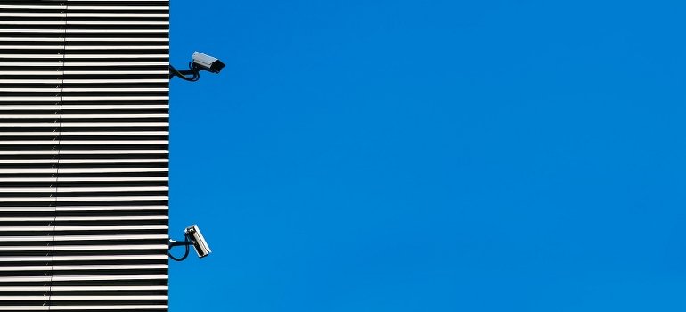 Two surveillance cameras on the most reliable storage Hunts Point has to offer.