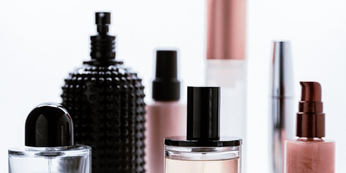 an assortment of toiletries of various colors