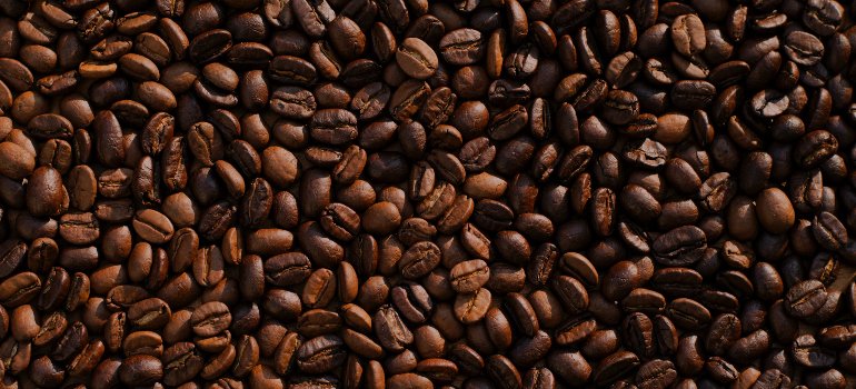a lot of coffee beans which is being held in one of the best Manhattan coffee shops for working remotely